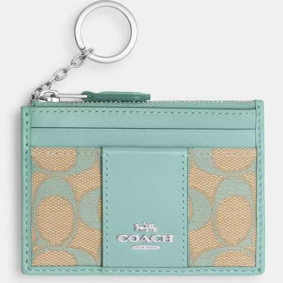 Coach Mini Skinny Id Case In Signature Jacquard - Picture 1 of 3